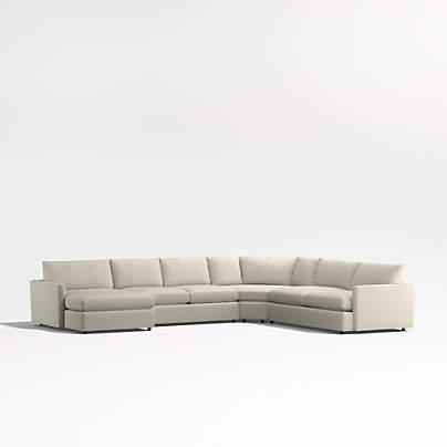 Lounge Deep 4-Piece L-Shaped Wedge Sectional Sofa with Chaise Lounge