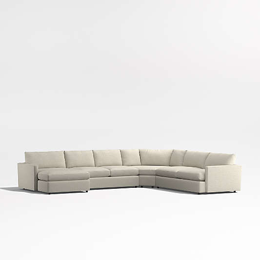 Lounge Deep 4-Piece L-Shaped Wedge Sectional Sofa with Chaise Lounge