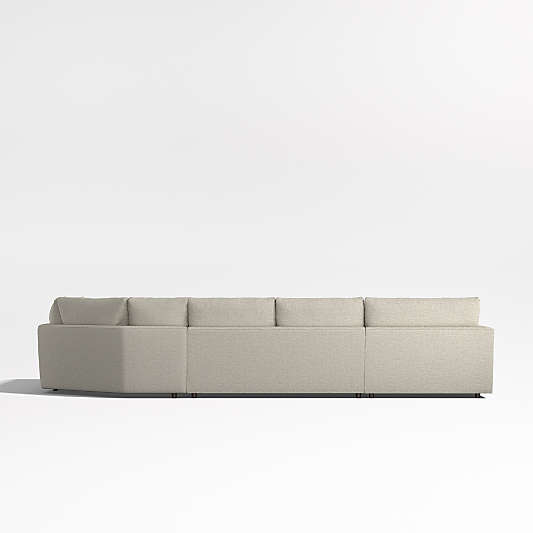 Lounge Deep 4-Piece Wedge Sectional with Chaise Lounge