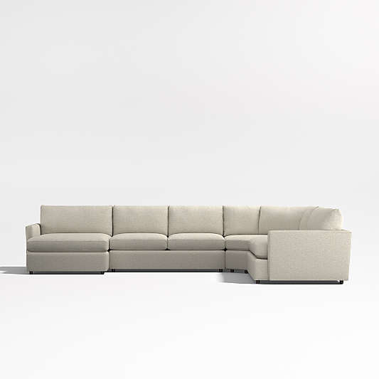 Lounge Deep 4-Piece Wedge Sectional with Chaise Lounge