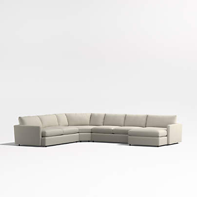 Lounge Deep 4-Piece L-Shaped Wedge Sectional Sofa with Chaise Lounge