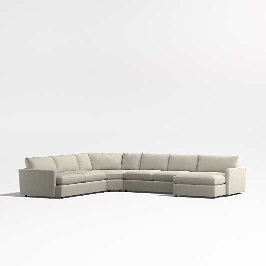 Lounge Deep 4-Piece L-Shaped Wedge Sectional Sofa with Chaise Lounge