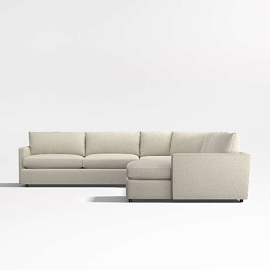 Lounge Deep 4-Piece Wedge Sectional with Chaise Lounge