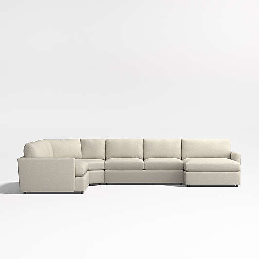 Lounge Deep 4-Piece Wedge Sectional with Chaise Lounge