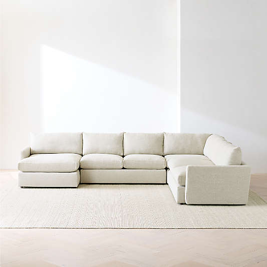 Lounge Deep 4-Piece L-Shaped Sectional Sofa with Chaise Lounge