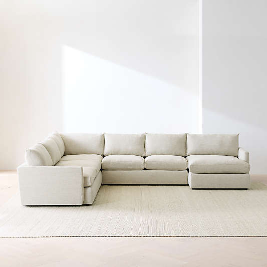 Lounge Deep 4-Piece L-Shaped Sectional Sofa with Chaise Lounge