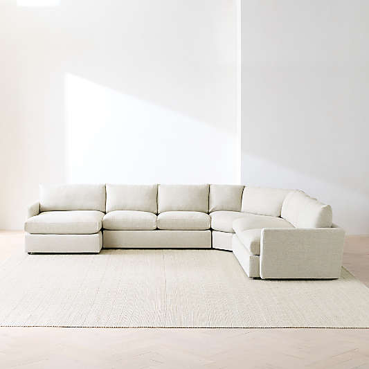 Lounge Deep 4-Piece L-Shaped Wedge Sectional Sofa with Chaise Lounge