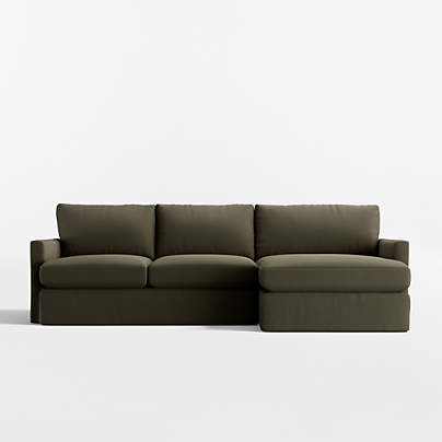 Lounge Deep 2-Piece Slipcovered Sectional Sofa with Chaise Lounge