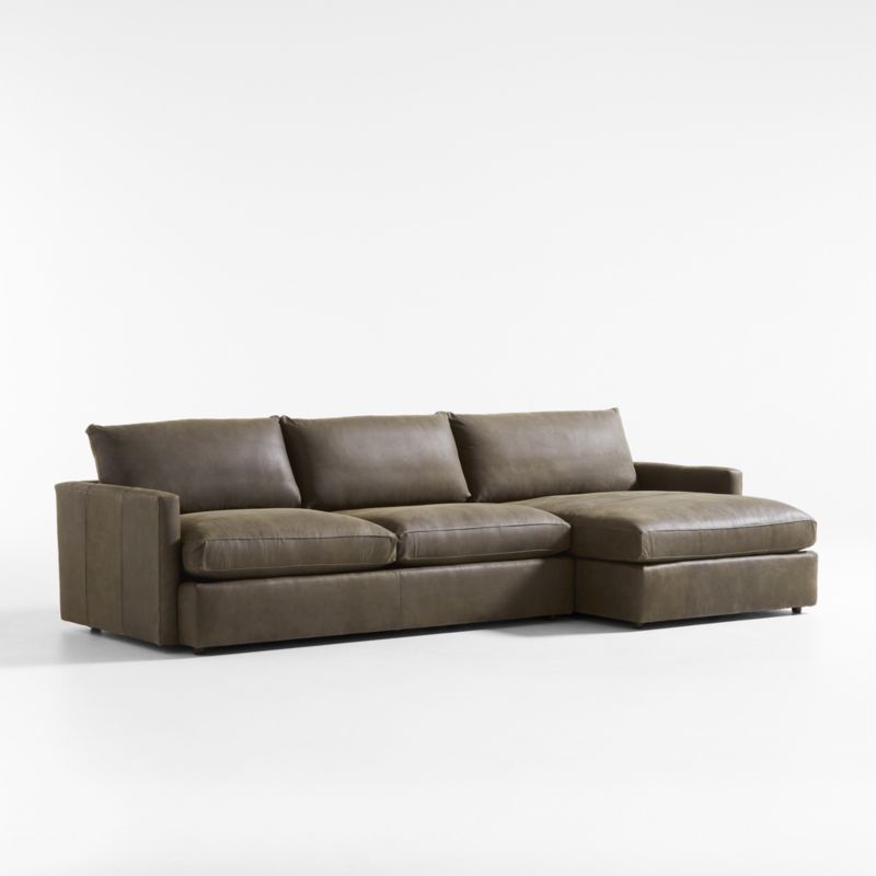 Lounge Deep Leather 2-Piece Right Arm Chaise Sectional Sofa - image 2 of 6