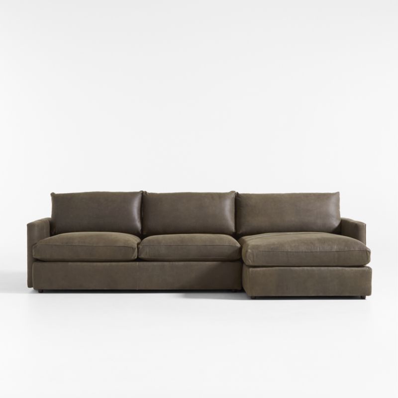 Lounge Deep Leather 2-Piece Right Arm Chaise Sectional Sofa - image 0 of 6