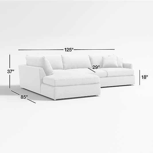 Lounge Deep 2-Piece Left-Arm Bumper Sectional Sofa