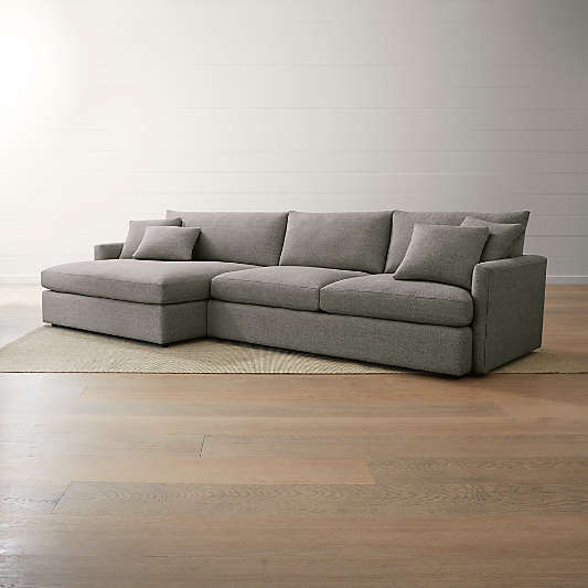 Lounge Deep 2-Piece Left Arm Double Chaise Sectional Sofa