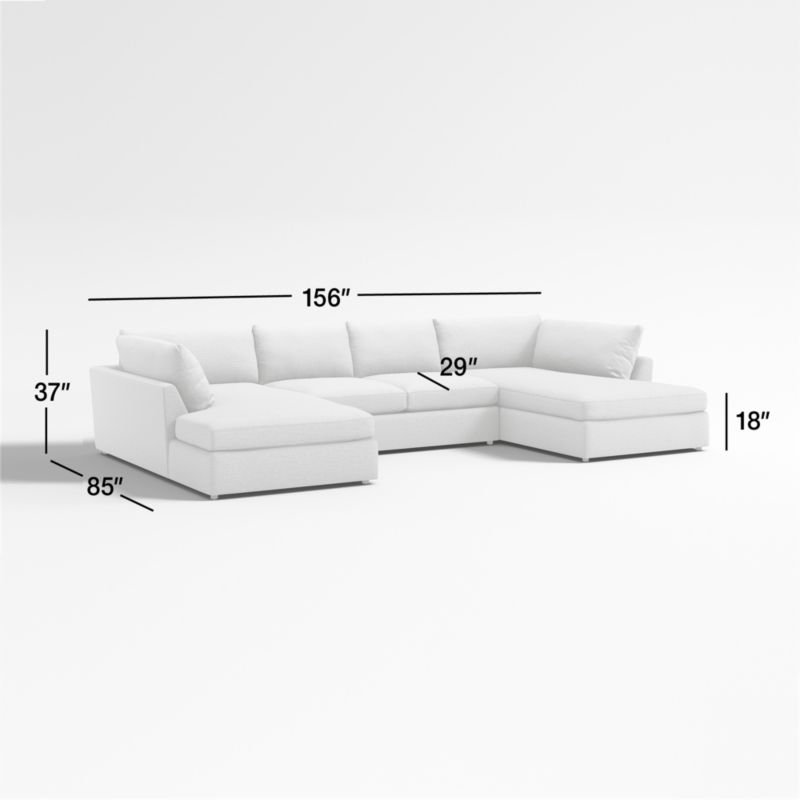 View Lounge Deep 3-Piece U-Shaped Sectional Sofa with Corner Bumpers - image 3 of 9