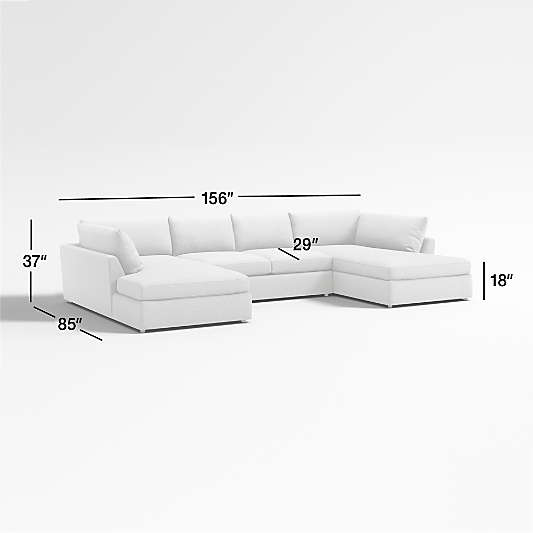 Lounge Deep 3-Piece U-Shaped Sectional Sofa with Corner Bumpers