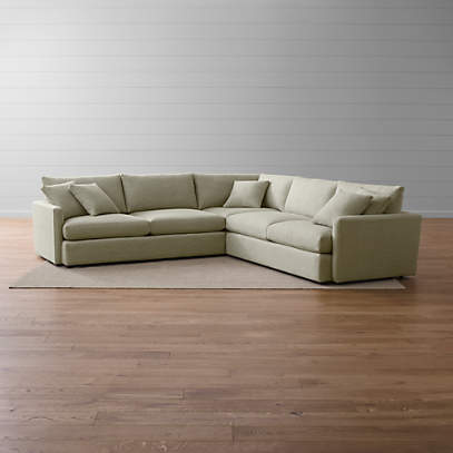 Lounge Deep 3 Piece Sectional Sofa, Lounge Sofa Sectional Crate And Barrel
