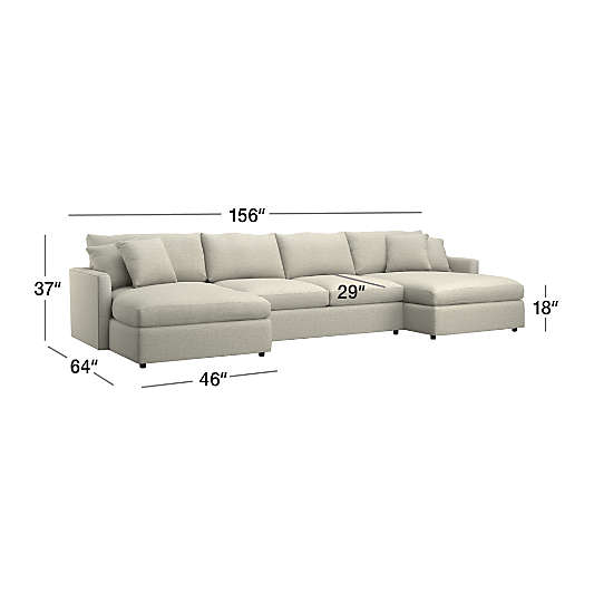 Lounge Deep 3-Piece Double Chaise Sectional