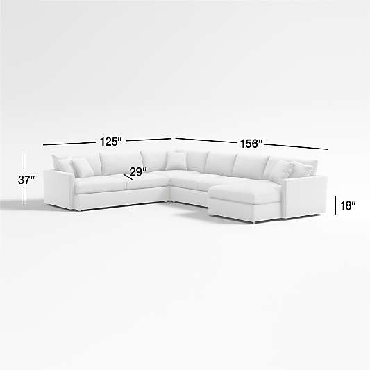 Lounge Deep 4-Piece U-Shaped Sectional Sofa with Right-Arm Storage Chaise