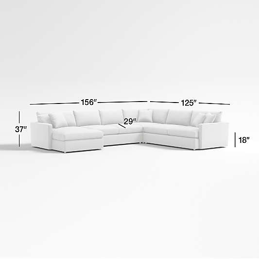 Lounge Deep 4-Piece U-Shaped Sectional Sofa with Left-Arm Storage Chaise