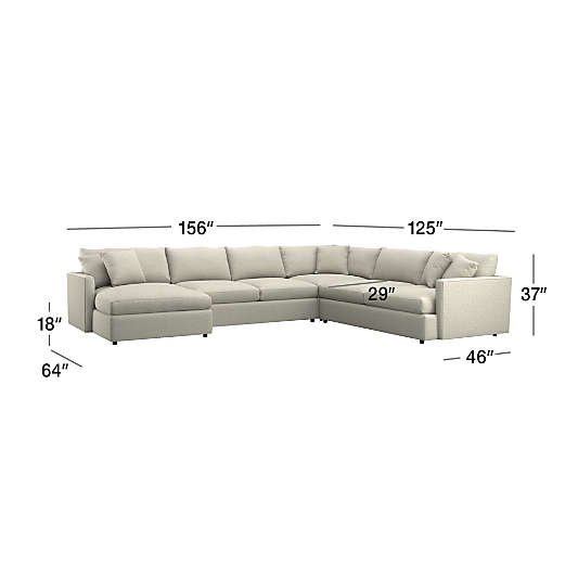 Lounge Deep 4-Piece Corner Sectional with Chaise Lounge