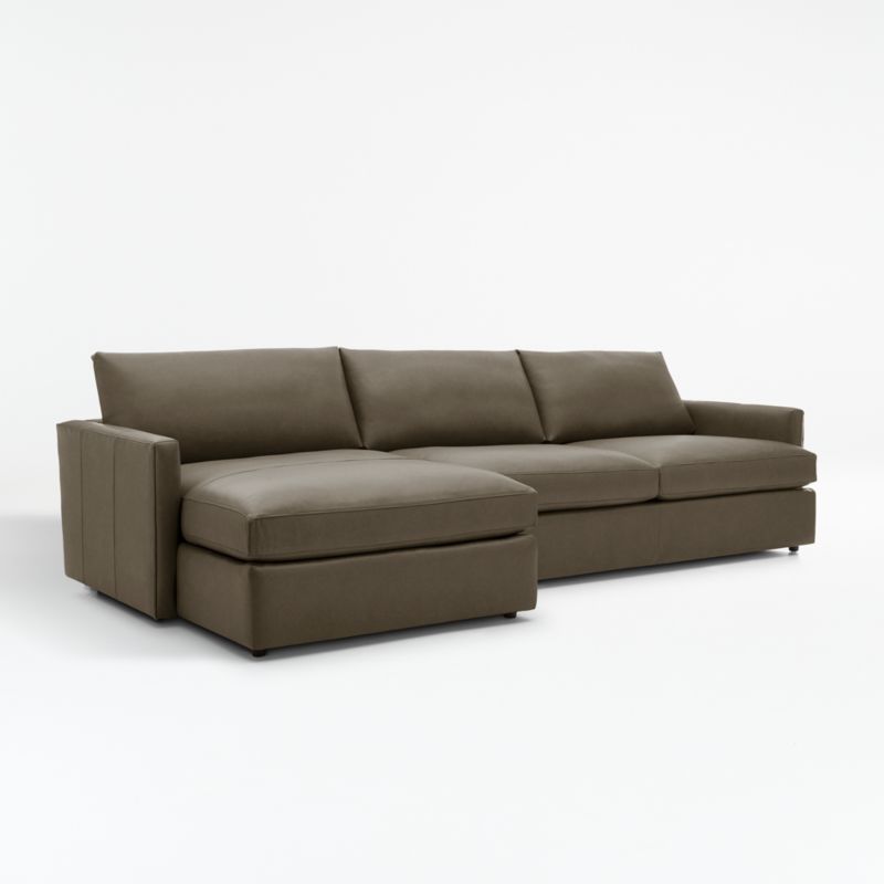 Lounge Deep Leather 2-Piece Left Arm Chaise Sectional Sofa - image 0 of 2