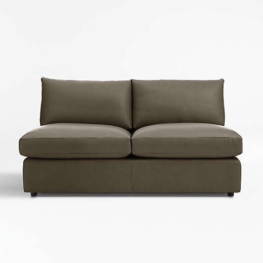 Lounge Deep Leather Armless Loveseat