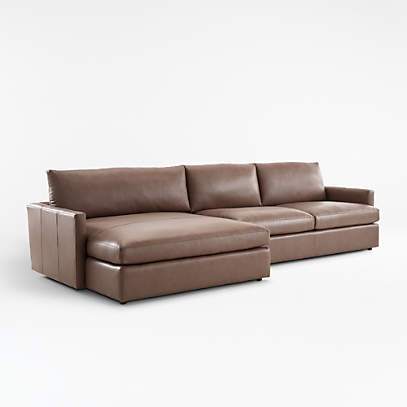 Double Chaise Sectional Sofa Crate, Double Leather Chaise Lounge