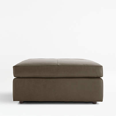 Lounge 44" Leather Square Cocktail Ottoman