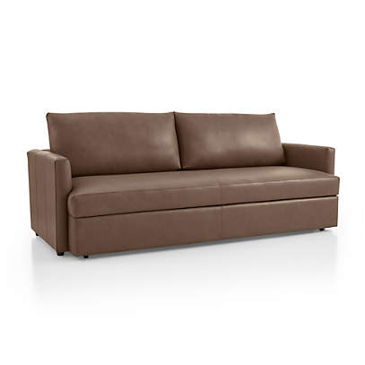 Lounge Leather Queen Trundle Sleeper, Rananto Off White Leather Sleeper Sofa