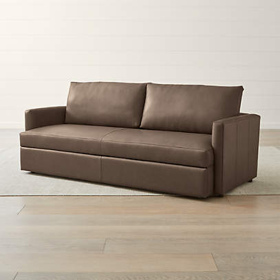 Lounge Leather Queen Trundle Sleeper, Sleeper Sofa Leather Queen
