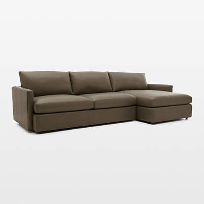 Lounge Leather 2-Piece Right Arm Chaise Sectional Sofa