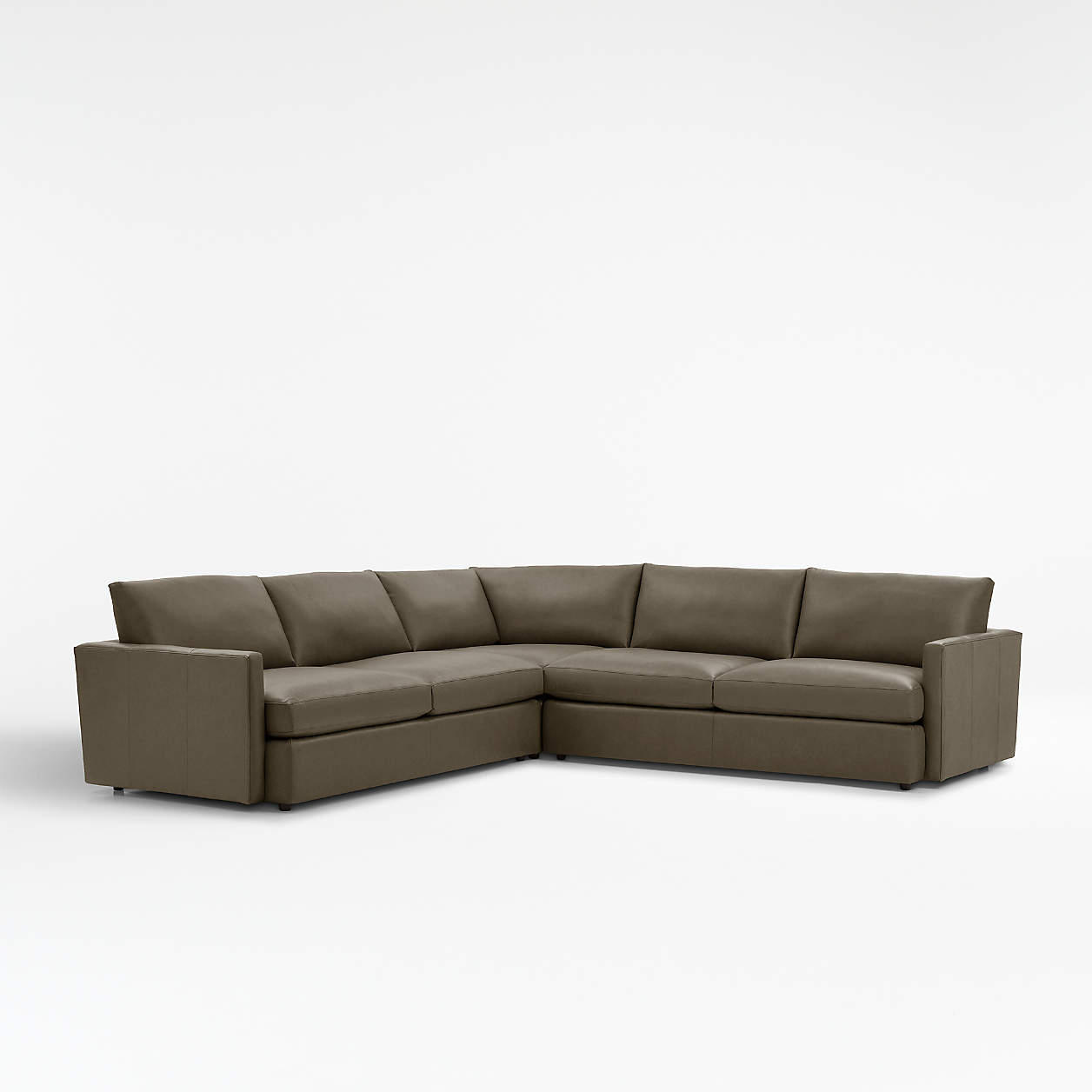 Lounge Leather 3Piece Sectional Sofa Crate & Barrel