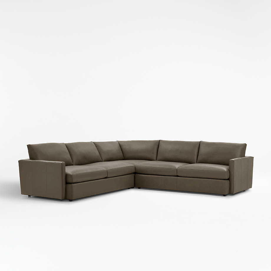 Lounge Leather 3Piece Sectional Sofa Crate & Barrel