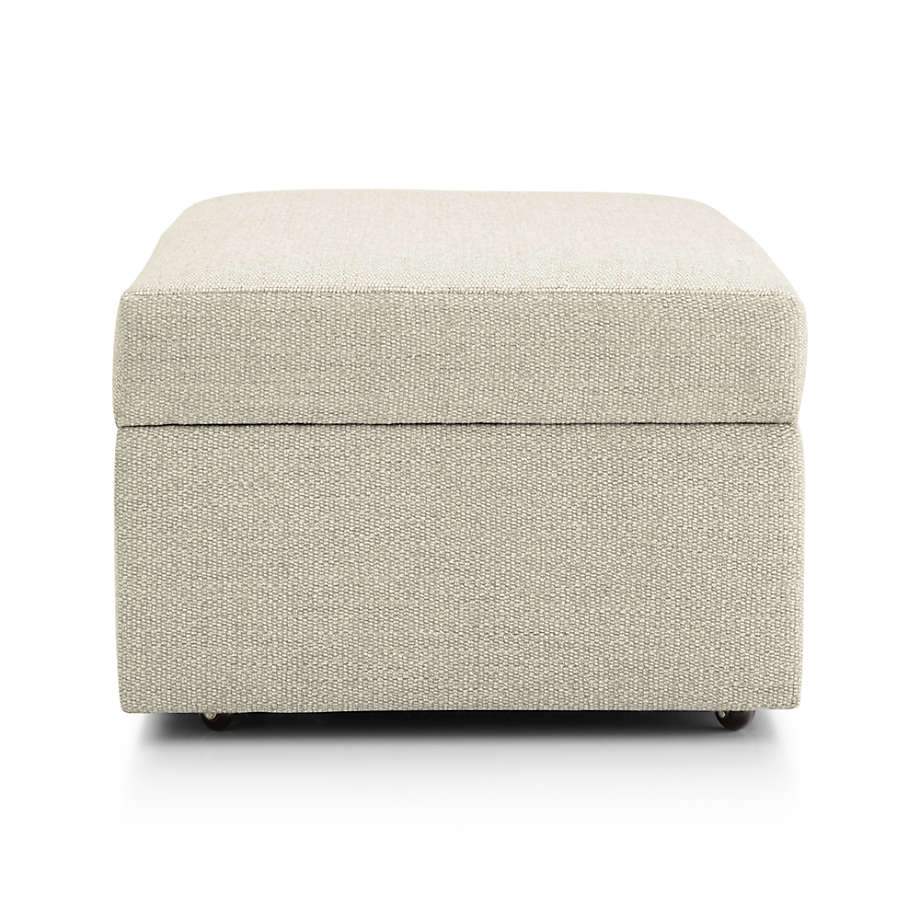 Crate and barrel ottoman with outlet tray