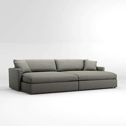 Lounge 2 Piece Double Chaise Sectional, Crate And Barrel Sectional Sofa With Chaise