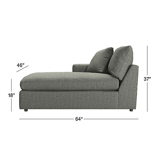 Lounge Left-Arm Storage Chaise Lounge Sectional Piece