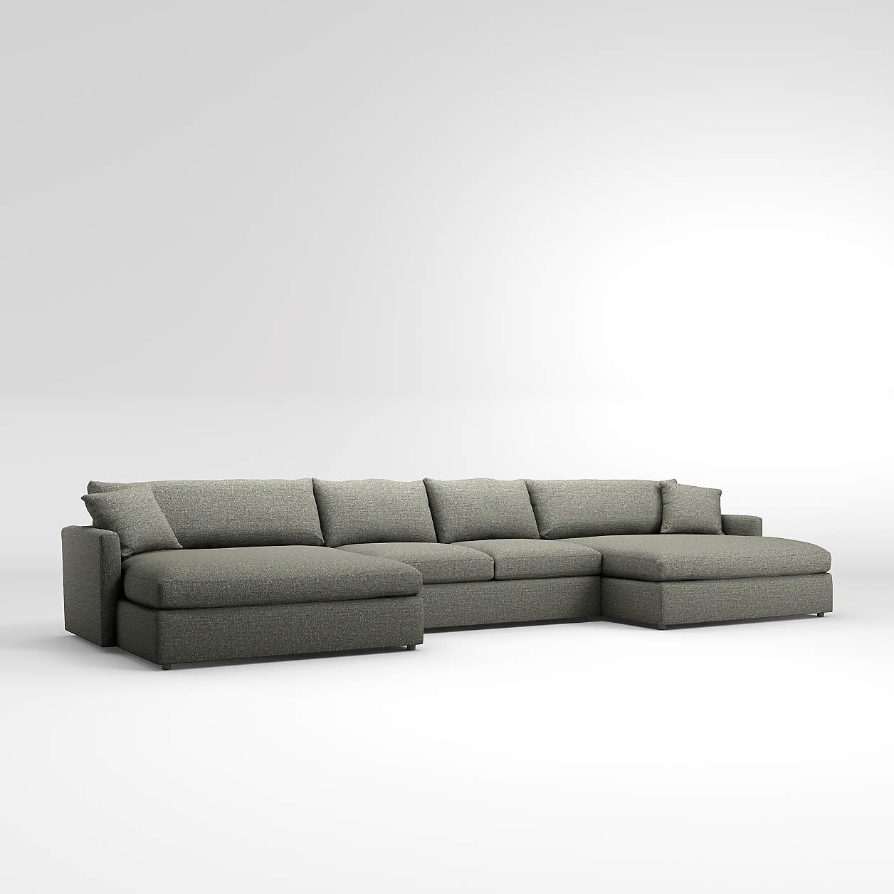 Lounge 3Piece Double Chaise Sectional Sofa Crate & Barrel