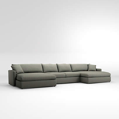 Lounge 3 Piece Double Chaise Sectional, Three Piece Sectional Sofa With Chaise
