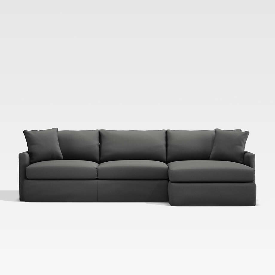 Lounge 2Piece Slipcovered Outdoor Patio Sectional Sofa with RightArm