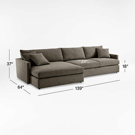 Lounge 2-Piece Left-Arm Extra Wide Chaise Sectional Sofa