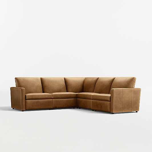 Lounge 5-Piece L-Shaped Power Dual-Reclining Leather Sectional Sofa