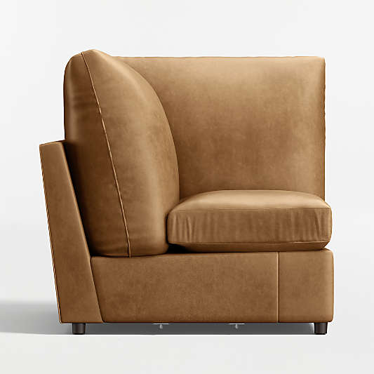 Lounge Leather Stationary Corner Chair Sectional Piece