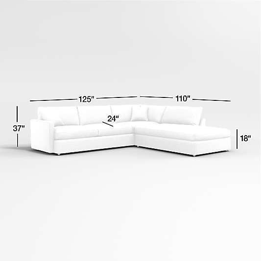 Lounge 2-Piece Right-Arm Bumper Sectional Sofa