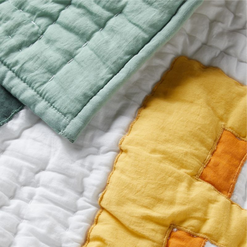 Love Applique Organic Cotton Baby Crib Quilt - image 15 of 16