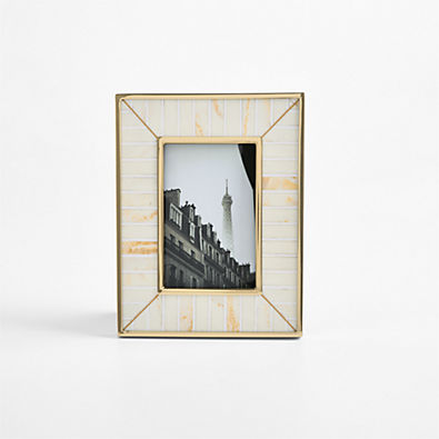 View Love Story Ivory and Gold Resin 4"x6" Picture Frame by Laura Harrier and Tiffany Howell details
