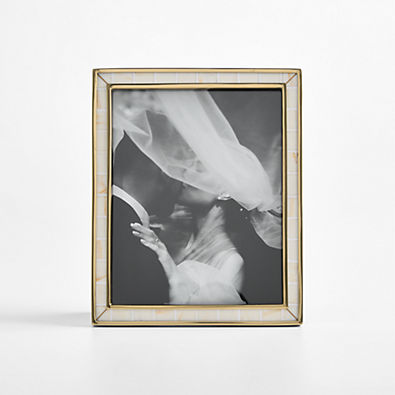 View Love Story Ivory and Gold Resin 8"x10" Picture Frame by Laura Harrier and Tiffany Howell details