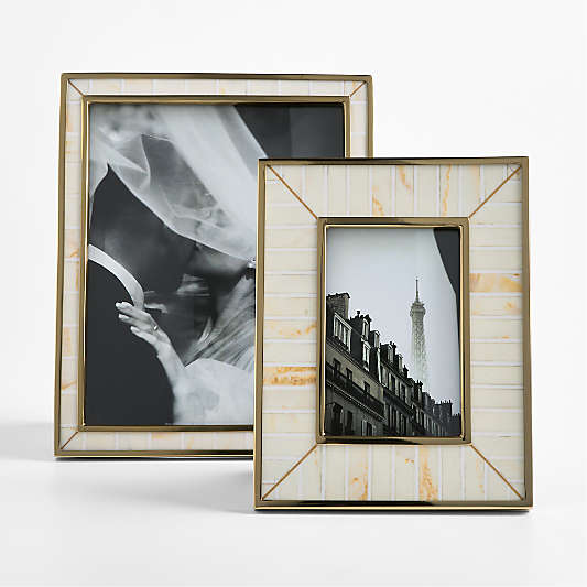 Love Story Ivory and Gold Resin 4"x6" Picture Frame by Laura Harrier and Tiffany Howell