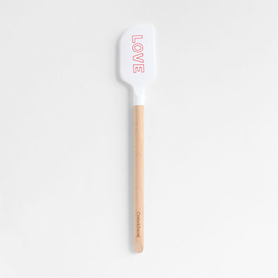 View "LOVE" White Silicone and Wood Scraper Spatula details