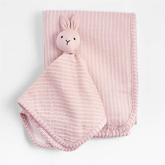 Bunny Lovey and Baby Stroller Blanket Gift Set