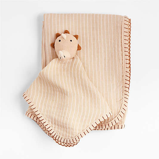 Dinosaur Lovey and Baby Stroller Blanket Gift Set