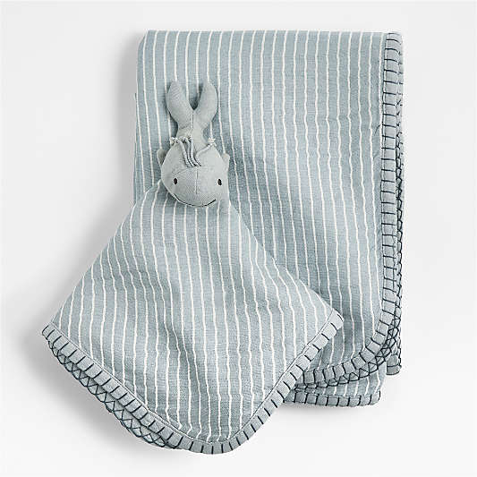 Whale Lovey and Baby Stroller Blanket Gift Set